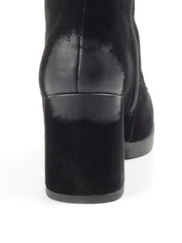 04-XR135-1 BLACK Ботинки зимние женские (натуральная замша, натуральный мех)