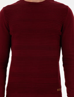 Erkek Slim Fit Bisiklet Yaka Bordo Kazak - U.s. polo assn фото 6