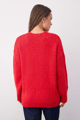 Wardrobe Essentials K?rm?z? Yumusak Dokulu Genis Kal?p Basic Triko Kazak | TWOAW26KZ00073