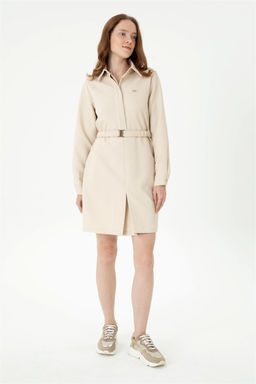U. S. Polo Assn Женское кремовое тканое платье - U.s. polo assn фото 2