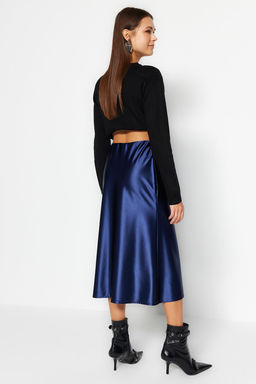 TRENDYOLMILLA Indigo Saten A Kesim/Can Form Midi Orme Etek TWOAW24ET00088 фото 10