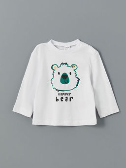 Bisiklet Yaka Bask?l? Erkek Bebek Ti??rt ve Tayt 2li Tak?m - Waikiki фото 2