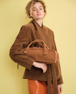 Замшевая сумка багет Doxie DBR 31157 св.коричневый