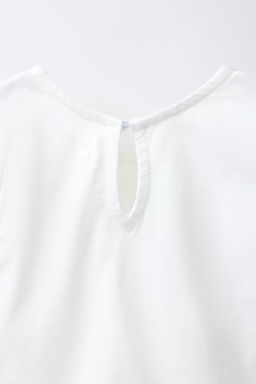 CAMISETA COMBINADA BORDADO SUIZO / Blanco