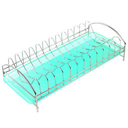 Сушилка проволочная для посуды хромированная настольная одноярусная 39х18,5х11см, с поддоном (Китай)