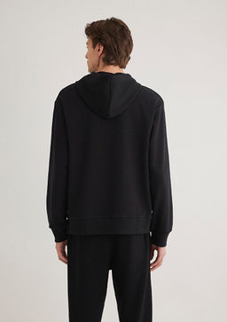Mavi Logo Bask?l? Kapusonlu Siyah Sweatshirt  фото 4