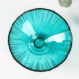 Ваза стеклянная для фруктов «Фейерверк», 350 мл, 15×7.5 см, цвет изумрудный