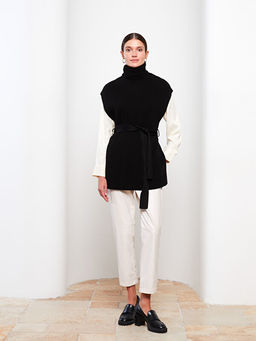 Bal?k?? Yaka D?z Oversize Kad?n Triko S?veter
