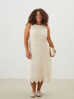 Bisiklet Yaka Dantelli Kro?e Elbise