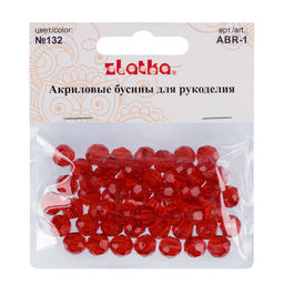 Бусина Zlatka акрил ABR-1 10 мм 25 г 132 красный  фото 3