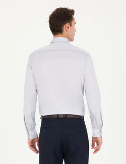 Gri Slim Fit Uzun Kollu Basic G_mlek