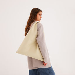 Сумка - мешок женская на магните, 47×1×35 см, бежевая