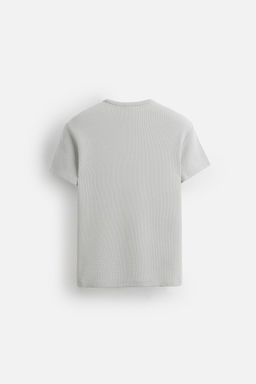 CHECK TEXTURED CROPPED FIT T-SHIRT - Zara фото 7