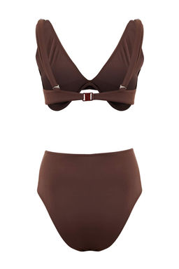 Kahverengi Balconette Kapl? Yuksek Bel Regular Bikini Tak?m? TBESS26BT00017 - Trendyolmilla фото 2