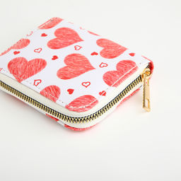 Кошелёк на молнии «Сердечки», маленький, белый