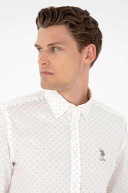 Мужская рубашка светло-хаки с длинным рукавом - U.s. polo assn фото 2