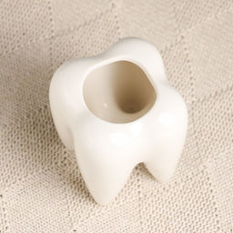 Декоративное кашпо для цветов «Зуб мудрости», 180 мл, 3.2×2.8×3.9 см, керамическое, белое