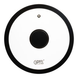 51724 GIPFEL Крышка стеклянная MOORE 20см с силиконовым ободом. Цвет: черный. Материал: закаленное стекло, силикон, нерж. сталь 18/8