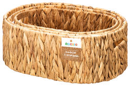 Набор 3 плетеных корзин 36,5*27*14 см, 34*22,5*12 см, 29,5*19,5*10,5 см, водный гиацинт - Elan gallery фото 12