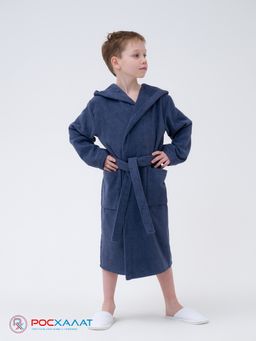 Детский махровый халат с капюшоном серый МЗ-04 (84) - Росхалат фото 2