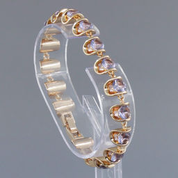 Александрит, браслет Кимберли, покрытие под золото, длина 16см - Agat77 фото 2