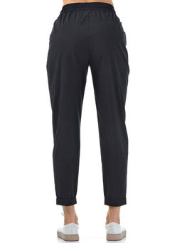 Хлопковые комфортные брюки резинка по поясу цвет ТЕМНО-СИНИЙ - А+б коллекция фото 7