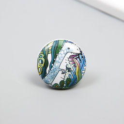 Ручка для шкатулки керамика, металл «Динозаврик», 3.8×3.8×2.8 см