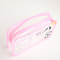 Косметичка на молнии для бассейна, с принтом Enjoy, розовая - Simaland фото 4
