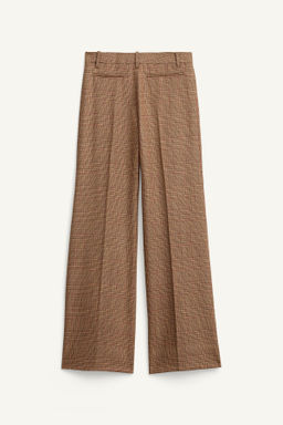 LIMITED EDITION WOOL CHECK FLARE TROUSERS - Zara фото 5