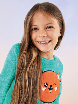 Bisiklet Yaka Nak??l? Uzun Kollu Polar K?z ?ocuk Pijama Tak?m? - Waikiki фото 2