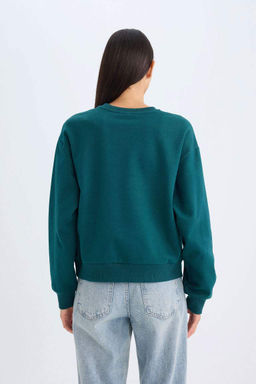 Толстовка обычного кроя с круглым вырезом и принтом - Defacto фото 7