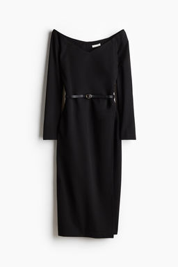 Vestido off-the-shoulder con cinturon - H&m фото 4