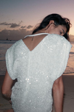 VESTIDO MINI LENTEJUELAS / Blanco - Zara фото 2