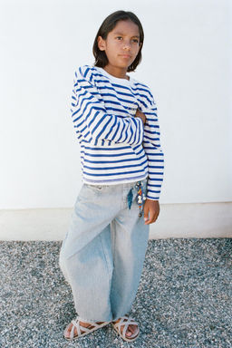 CAMISETA RAYAS Y TEXTO / Azul - Zara фото 4