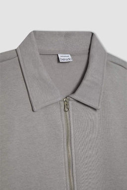 Кардиган оверсайз с воротником-поло и мягкой пушистой изнанкой - Defacto фото 9