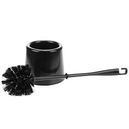 Ерш унитазный пластмассовый "Малютка" 37,5см, с подставкой д11см, h9см, черный (Россия)