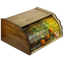 Хлебница деревянная Натюрморт с тыквой 38х28х17см (Россия)