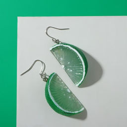 Серьги пластик Вкусности дольки лайма, цвет светло-зелёный - Queen fair фото 2