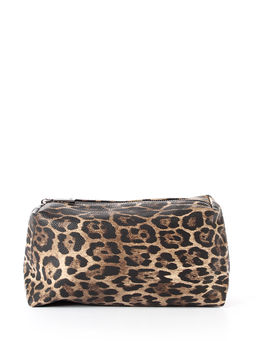 LACCOMA косметичка Лолита-леопард коричневый эко кожа хлопок  фото 3