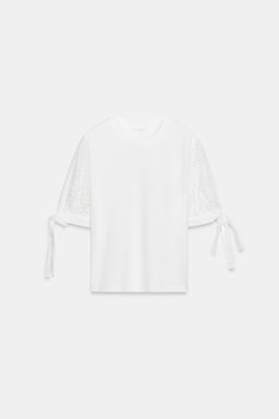 CAMISETA BORDADOS / Blanco - Zara фото 6