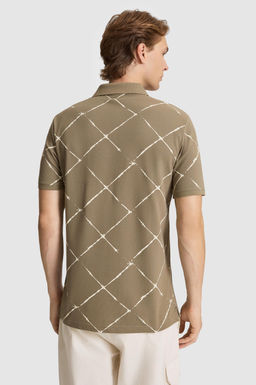 Erkek Haki Regular Fit Polo Yaka Ti__rt