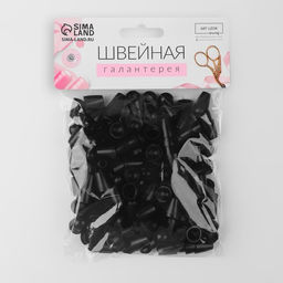 Цена за 3 шт. Набор наконечников для шнура d = 4 мм, 1,7 1,2 см, 100 шт, цвет чёрный - Арт узор фото 5