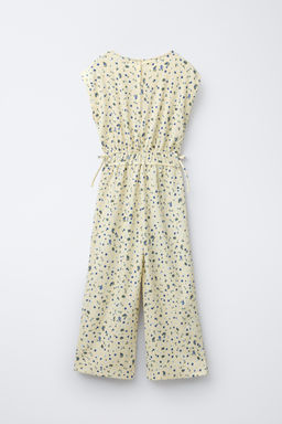 LONG TEXTURED PRINT JUMPSUIT