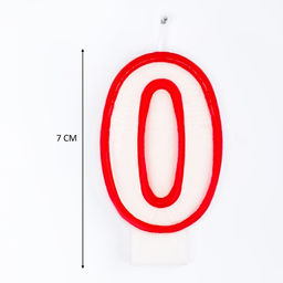 Цена за 12 шт. Свеча для торта цифра 0, ободок цветной, 7 см, МИКС - Страна карнавалия фото 3