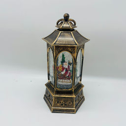 Новогодний декор Фонарь стекло - Дед Мороз в санях 26 см (арт. 8894A) - Ип лебедев о.ю фото 5