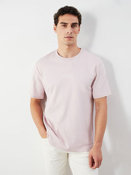 Bisiklet Yaka Bask?l? Erkek Ti??rt