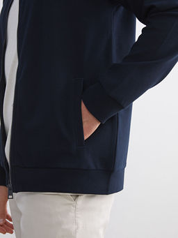 Dik Yaka Uzun Kollu Erkek Fermuarl? Sweatshirt