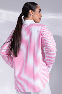 Рубашка Севилья (полоска/розовая) - Эльза фото 5