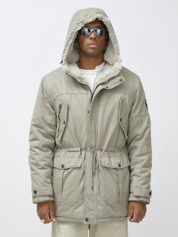 Парка мужская зимняя удлиненная с мехом бежевого цвета 2606B - Mtforce фото 7