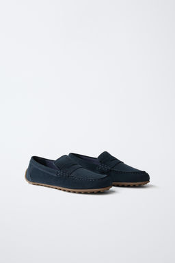 SPLIT SUEDE LOAFERS